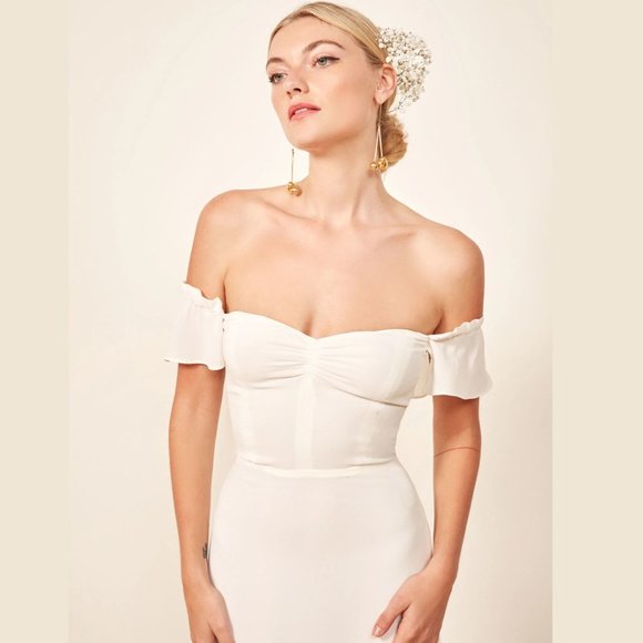 Reformation Butterfly Dress in Ivory - Picture 7 of 15